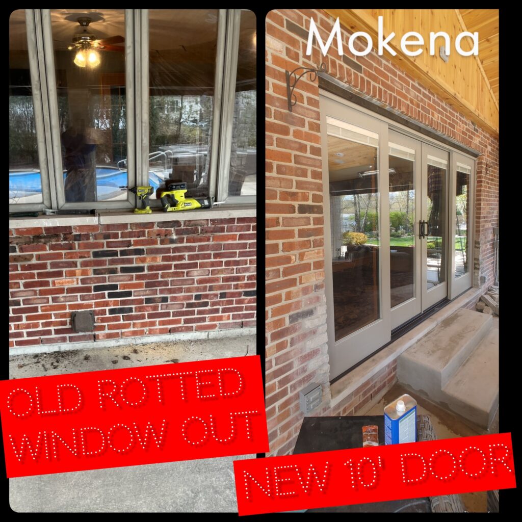 Old window replaced with new door.